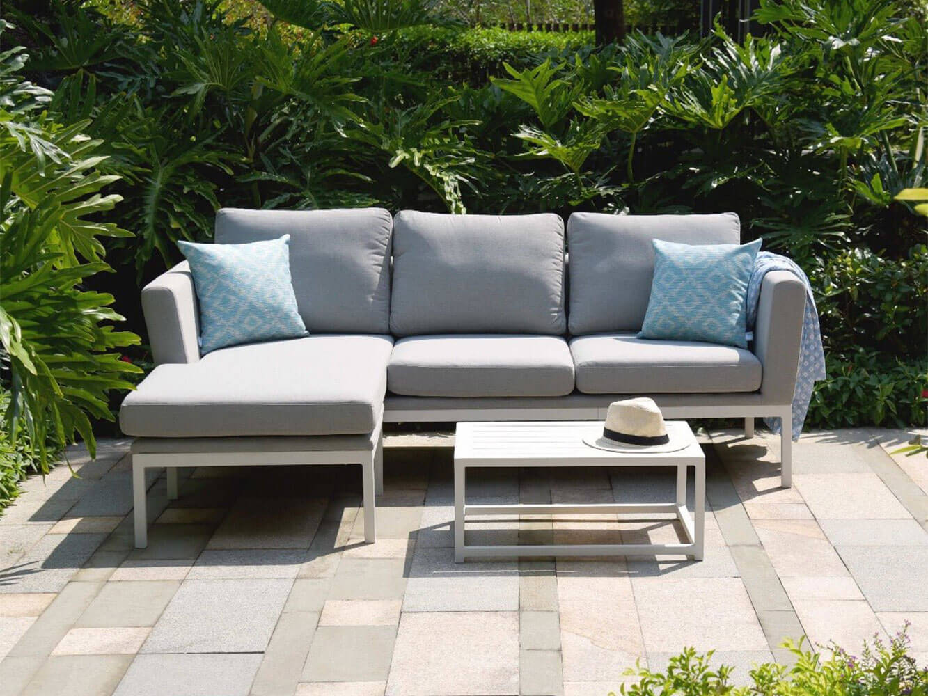 Conjunto de Sofá com Chaise Longue Argenta